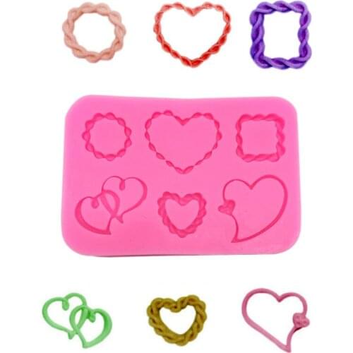 Silicone Molds For Resin Love Square Chain Soft Candy Pink Silicone Molds Are Easy To Clean. Food Grade Molds For Baking