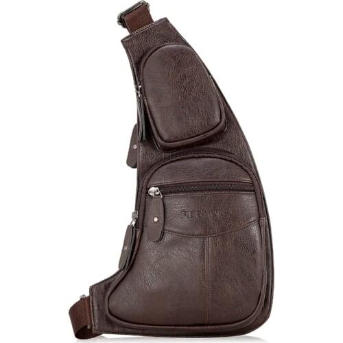 Shoulder Bags Men Genuine Leather City Jogging Bags High Quality Waterproof Crossbody Vintage Sling Handbags Chest Bags 2021 New