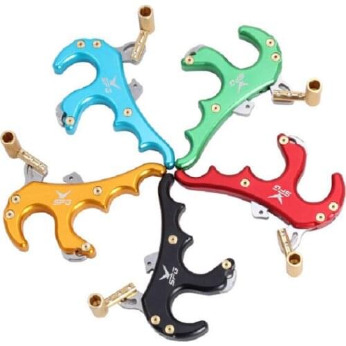 4 Finger Grip Caliper Trigger Arrow Release Aid For Compound Bow Hunting Archery