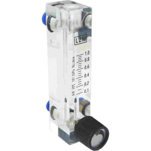 0.1-35LPM 6-400ml/min Fit 6/8/10/12mm Tube Adjust Air Nitrogen Flowmeter Rotameter With Control Valve LZT-6T
