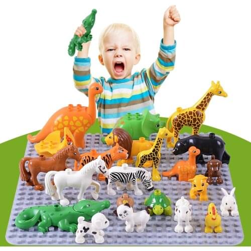 1PC Animal Model Figures Building Block Set Wonderful Wild Animals Model Toys For Children Gift G0461