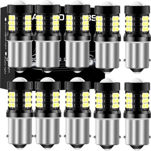 10pcs 1156 1157 7440 7443 3156 3157 T20 T25 P21W PY21W Led Bulb 21SMD 3030 Chips Super Bright Auto Light Source Reverse Bulb 12V