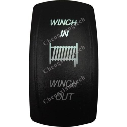 DC12V 24V Marine Grade WINCH IN/OUT Rocker Switch White Led lamp 7 Pin Momentory ON/OFF/Momentory ON DPDT Waterproof IP66