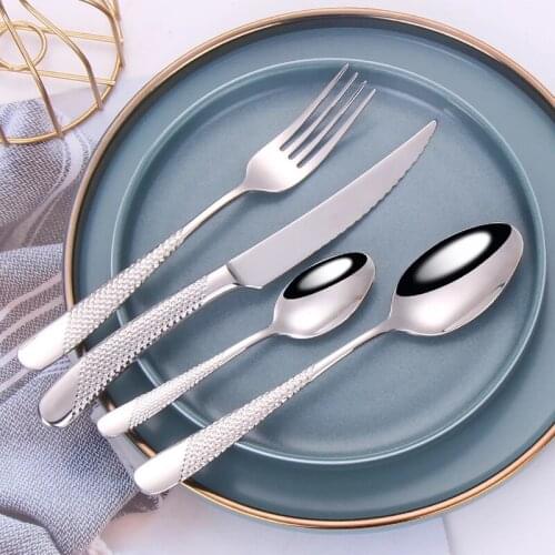 18/10 Stainless Steel Cutlery Knife Fork Spoon Set Travel Tableware Kitchen Accessories Set Western Food Cutlery Silverware Set