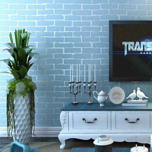 Beibehang Mediterranean Brick stone tiles non woven Wall Paper Living Room papel de parede 3D Wallpaper for Walls flooring-paper