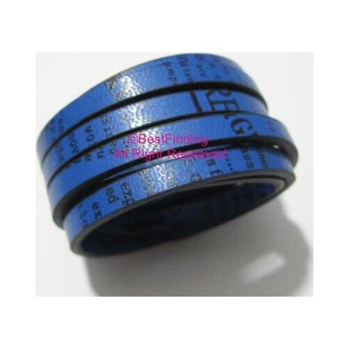 5x2mm Blue flat leather cord 5mm letters leather cord
