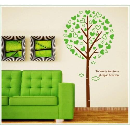 Free Shipping DIY PVC Romantic Love Heart Tree Wall Sticker Decal For Kids Children Baby Nursery Room Decor