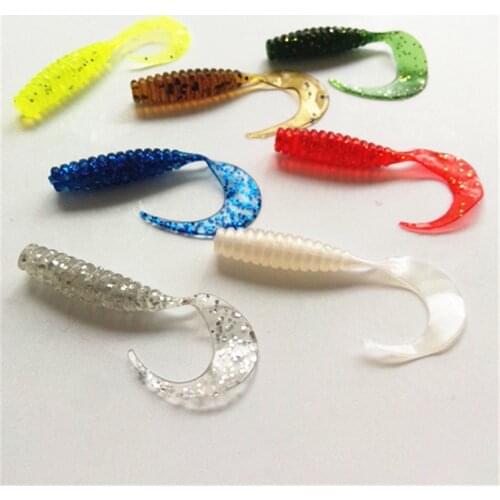 Free shipping 6cm 100pcs soft artificial Maggot Grub Soft Lure Protein Soft Bait isca Worm Fishing Lures tackles