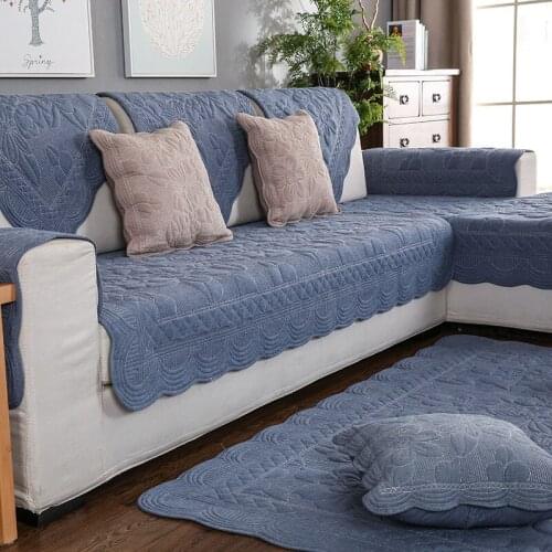 Embroidery Print Sofa Covers Solid Color Sofa Cushion Slip-resistant Couch Cover Pillow Four Seasons Sofa Towel