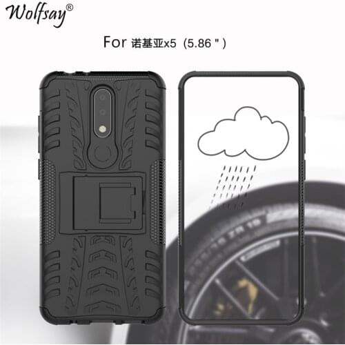 Case sFor Nokia X5 Case Shockproof Silicone Plastic Holder Heavy Armor Phone Case For Nokia X5 Cover For Nokia 5.1 Plus TA-1109