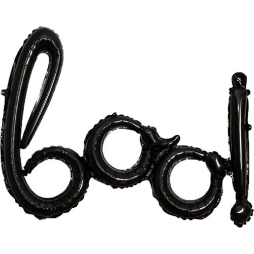 Pure Black Conjoined BOO Letter Balloon Halloween Ghost Festival Horror Party Decoration Aluminum Film Inflatable Ball Supplies