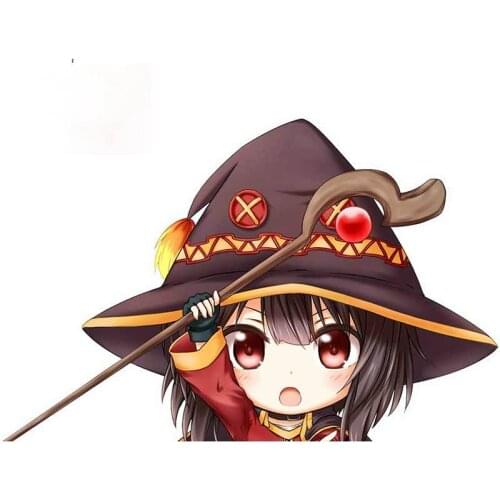 Fuzhen Boutique Decals Exterior Accessories KonoSuba Megumin Peeking Car Bumper Window Stickers Fashion Graffiti Decal PVC 13cm