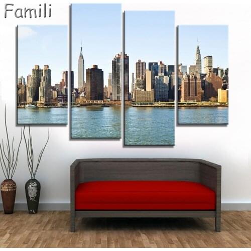 4PCS HD Printed brooklyn manhattan new york Painting childrens room decor print poster picture canvas drop ship wall art