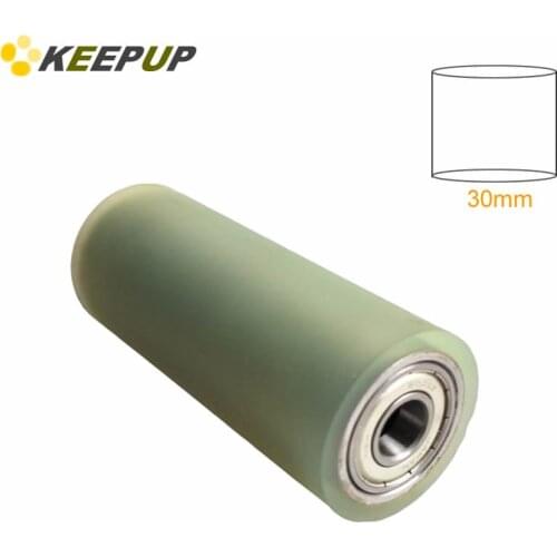 Furniture wheel.Diameter 30mm, length 100mm,PU polyurethane roller with bearing,Soft surface,Pipeline transmission Rubber wheel