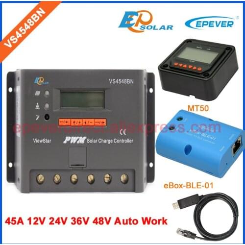Lcd display controller solar panels system MT50 Meter and bluetooth function USB cable VS4548BN PWM EPEVER series 45A regulator