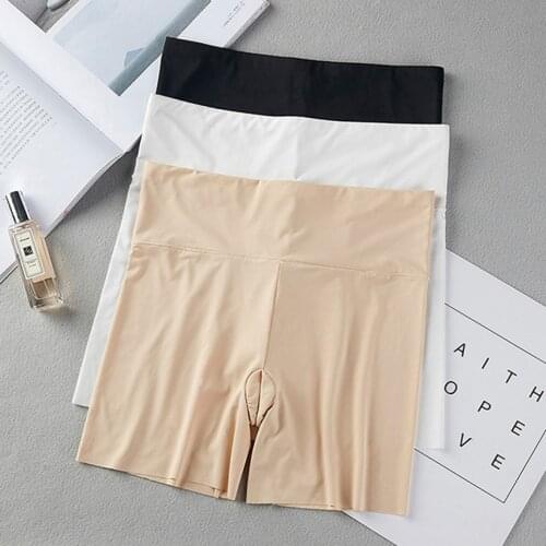 Summer Women Safety Shorts Pants Seamless Thin Ice Silk High Waist Panties Seamless Anti Emptied Boyshorts Girls Underwear