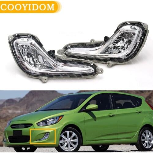 Left Right Car Fog Lamp Assembly Replacement Bumper Clear Lens Fog Light Fit For Hyundai Accent 2012-2016 922021R000 922011R010