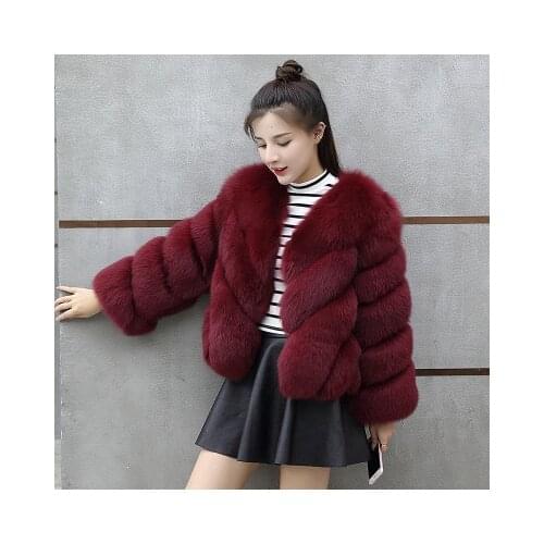 Top brand Fox Women Slim Fur Short Coat high quality
