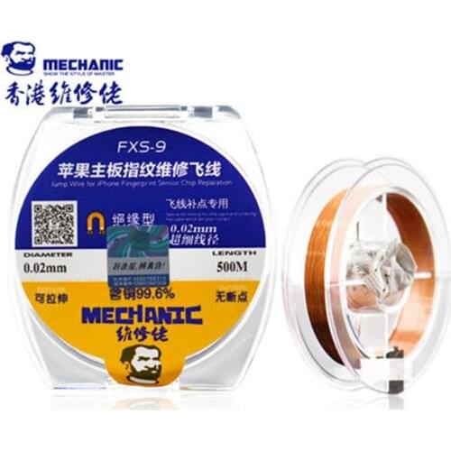 MECHANIC fxs-9 500M 0.02mm Copper 99.6% Insulated Fly Line jump wire for iPhone Motherboard Fingerprint Sensor Chip Reparation