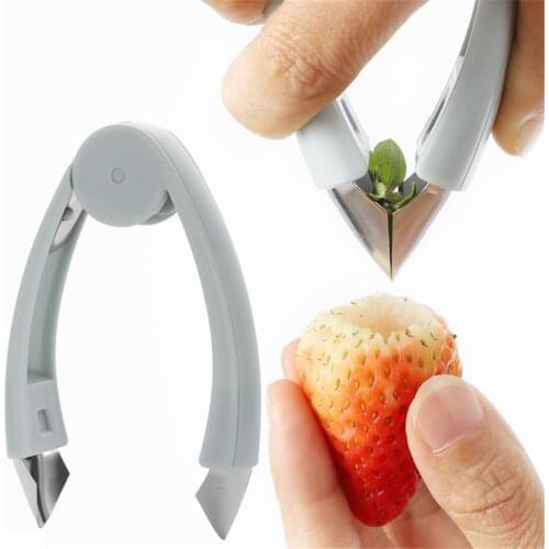 Multi-function Pineapple Cutter Tomato Fruit Leaf Stem Remover Gadget Tweezer Kitchen Tool Strawberry Shelling Machine Slicers