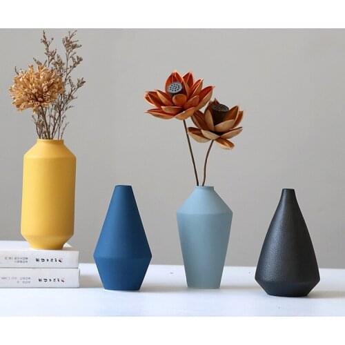 Nordic Ceramic Vase Flower Arrangement Home Decor Living Room Office Desktop Decoration Accessories Dining Table Vases Ornaments