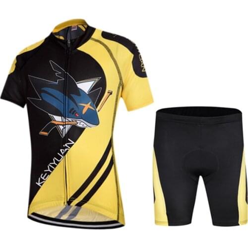 2016 New Shark Style Kids Cycling Jersy Suit Short Sleeve Cycling Bike Clothing Children Bicycle Sportswear Bike Jersey Ciclismo