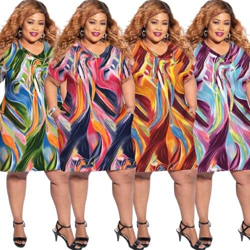 New Fashion African women clothing Dashiki stretch print Leisure loose dress Super size 5XL
