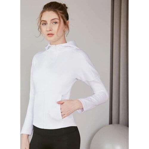 New Sports Running Jackets Womens Zipper Gym Yoga Hoodies Long Sleeve Sportswear Tops Fitness Workout Training Jogging Outwear