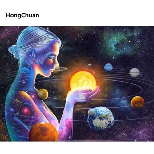 Planet Character Square Round Diamond Painting Cross Stitch 5D DIY Rhinestone Mosaic Embroidery New Year Christmas Gift