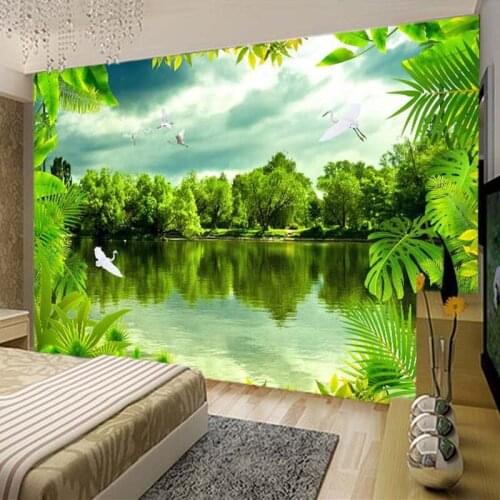 Custom 3D Photo Wallpaper Tropical Rain Forest Green Natural Landscape Photography Background Decor Wall Painting Large Murals