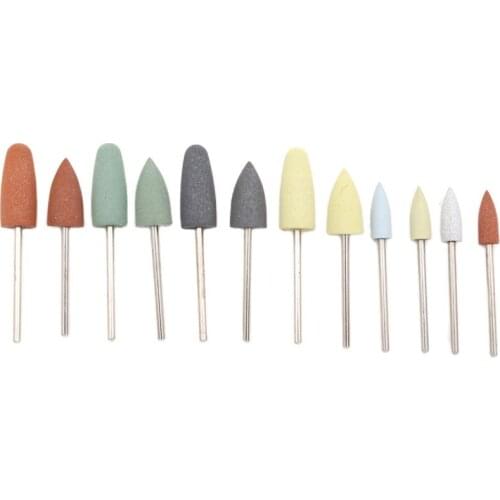 10pc Pro Nail Drill Bit Nozzle Cutter Nail Rubber Silicone Polisher Grinding Head Nail Electric Manicure Drill Machine Accessory