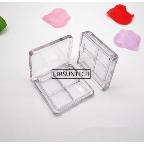 100pcs Empty Eye shadow jars 4 Grids,Clear DIY Make up Powder Compact Cosmetic Packing container F2940