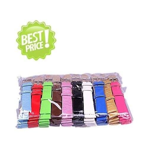 Wholesale Lots 40pcs 16mm leather Imitation Watch Bands 10 colors available