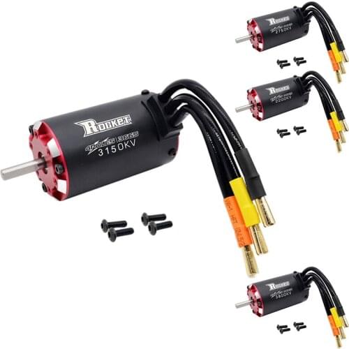 ROCKET V2 Supersonic 3665 4 Poles&Built -In Temperature Sensor& Sensor Port Waterproof Brushless Motor For 1/10 RC Car