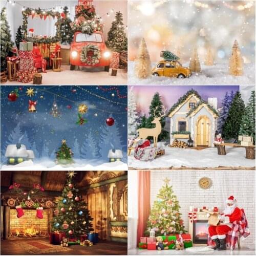 Christmas Backdrop Fireplace Winter Snow Window Newborn Baby Photography Background For Photo Studio Vinyl Photophone Photocall