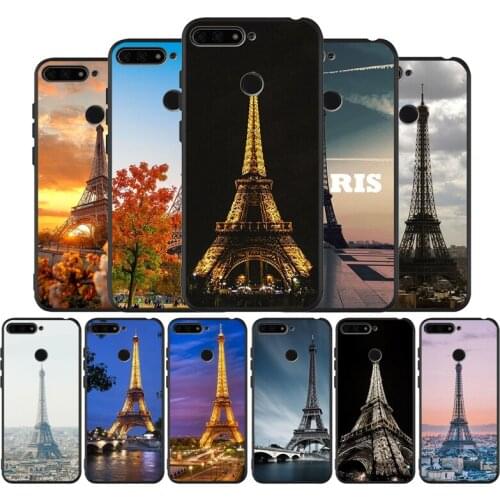 France Paris the Eiffel Tower black Silicone Phone Case For Huawei honor 30 8 8X 9 10 10 Lite 20 Mate 10 20 30 Lite Pro cover