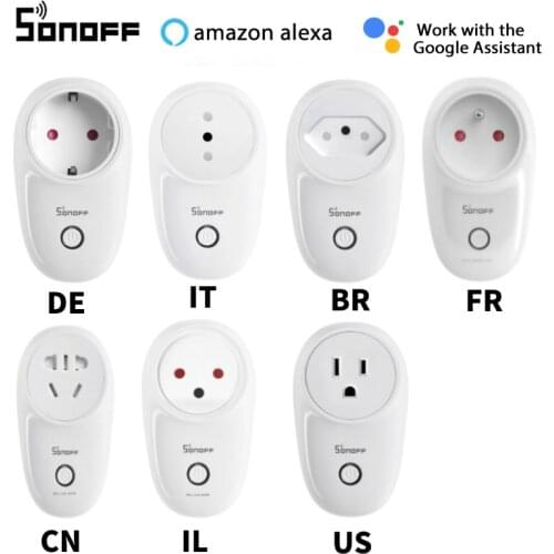 Sonoff S26 R2 Wifi Smart Socket Switch Plug E-WeLink App Voice Remote Control Power Timing Socket Works With Alexa Google Home