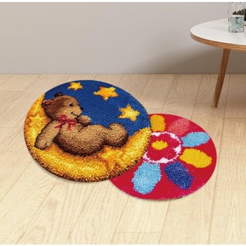 Carpet Latch-Hook-Kit DIY Segment Embroidery Material Handcraft Carpet Latch Hook Rug Kit Semi-finished Carpet Embroidery Supply