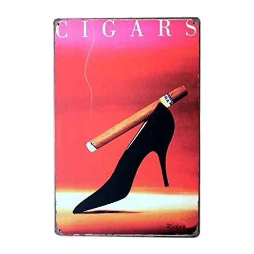 Tin Signs Cigars High Heels SsMetal Sign for Bedroom Cafe Home Bar Pub Coffee Beer Kitchen Bathroom Funny Wall Decor