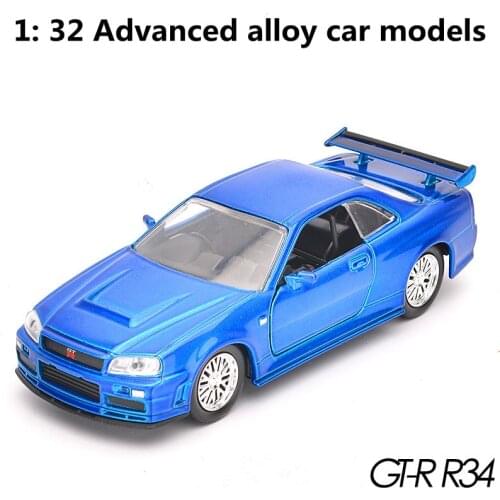 1: 32 advanced alloy car models,high simulation god of war GTR (R34) vehicles model,metal diecasts,toy vehicles,free shipping