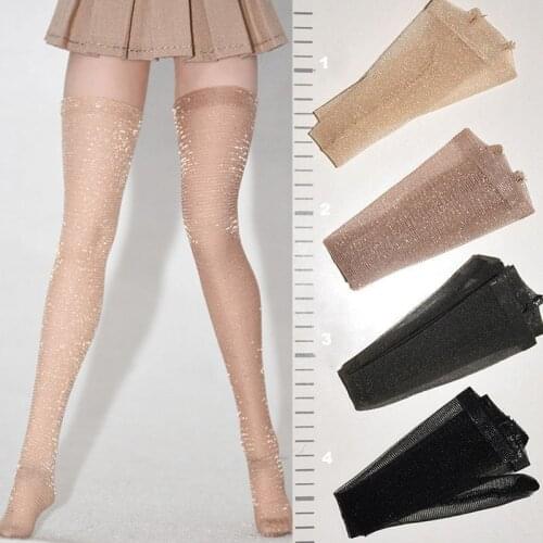 1/6 Glitter Stockings Tights Transparent Shiny Sexy Womens Glossy Thin Tights Stockings Model for 12 inch Action Figures