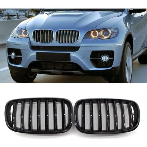 Kidney Grille Gloss Black Front Kidney Grill for BMW E70 X5 E71 X6 07-13 1 Pair Car Lights Decoration Frame Accessory