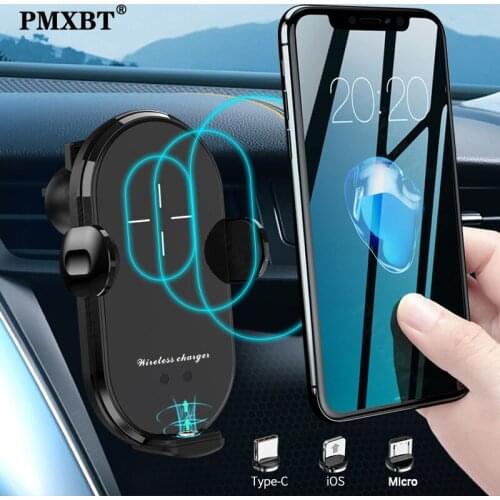 10W QI Car Wireless Charger Holder For iPhone 12 11 Pro X Xiaomi Auto Infrared Sensor Air Vent Mount in Car Magnetic USB Charger
