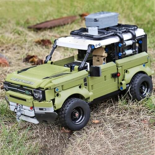 Techic Series Off-Road Vehicle SUV Building Blocks City Pull Back Land Car Rover Defender Bricks DIY Gifts For Kids 1286PCS