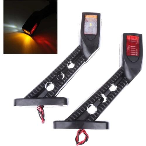 2Pcs LED Side Outline Stalk Marker Lights Lamp For Trailer Truck Carvan Lamp 12-24V