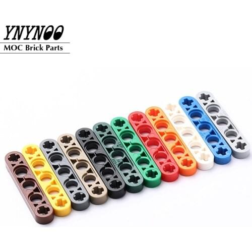 20Pcs/lot Technical Parts 44864 Beams 1 x 5 Thin with Axle Holes MOC High-Tech Beam Building Block Bricks DIY Toys fit for 11478