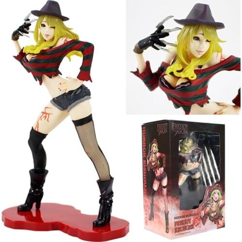 21cm New Arrival Freddy Vs Jason Horror Bishoujo Freddy Krueger Statue PVC Action Figure Collectible Model Toy Doll Gift