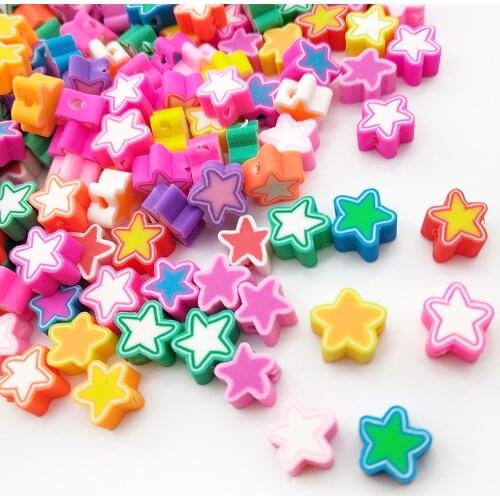 30pcs Multi-color Five-pointed Star Series Acrylic Bead Spacer Beads for Children Kids DIY Necklace Bracelet Jewelry Making