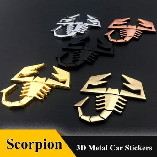 3D Car Metal Scorpion Badge Emblem Decal Car Sticker Car Styling For Abarth Fiat Abarth Punto 124/125/125/500 Auto Accessories