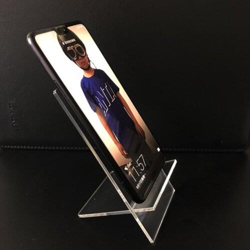 50Pcs Clear Acrylic Mobile cell phone display stand holder racks Universal stand phone For iphoneX iphone8 Custom Size and logo